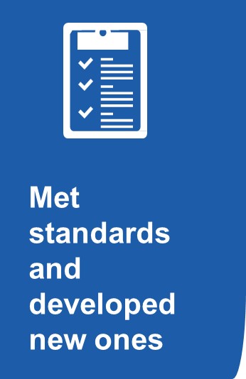 Logo showing a ticked list representing the standards we've met